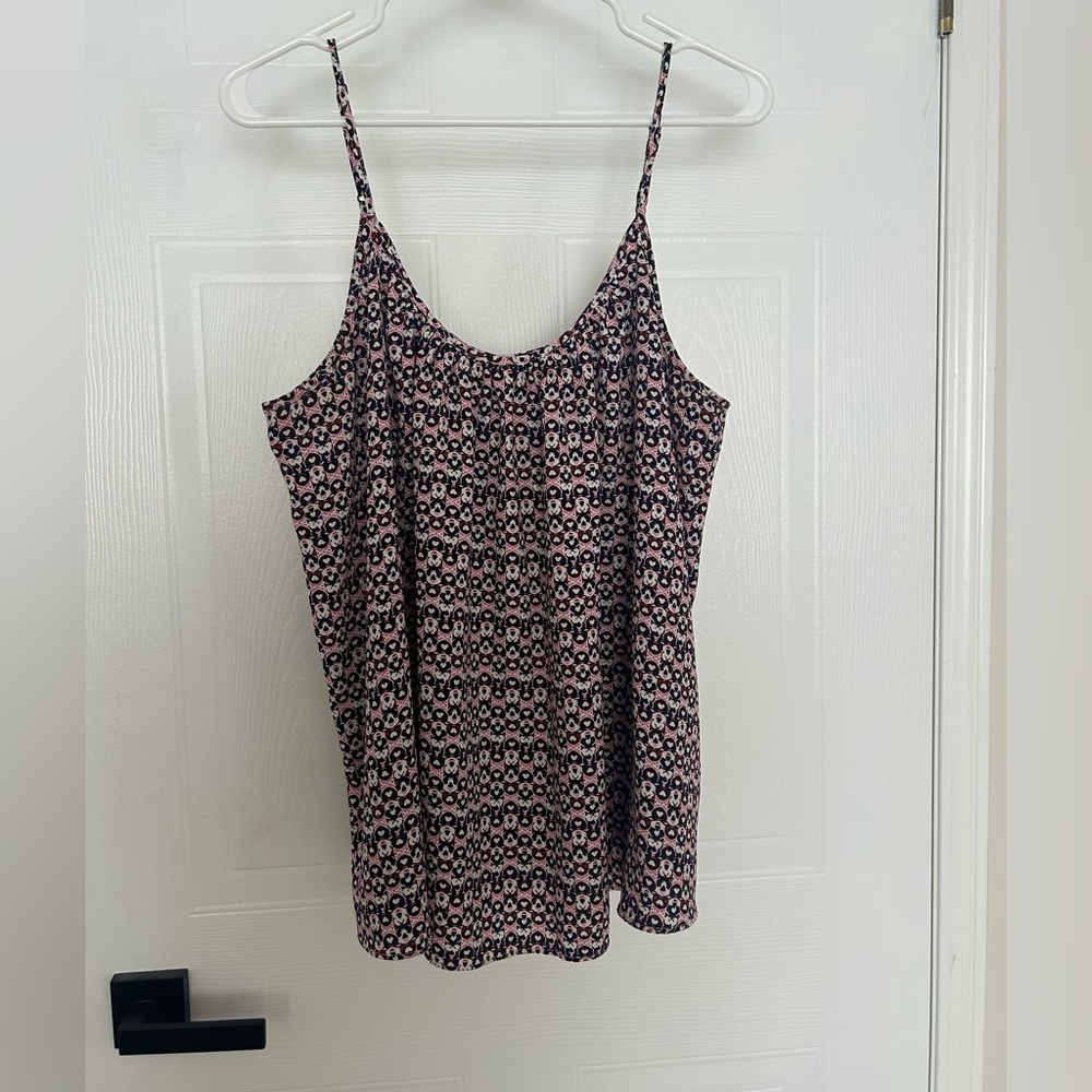 Women’s Pink Floral Print Spaghetti Strap Tank Top